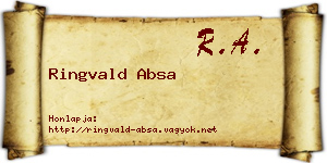 Ringvald Absa névjegykártya